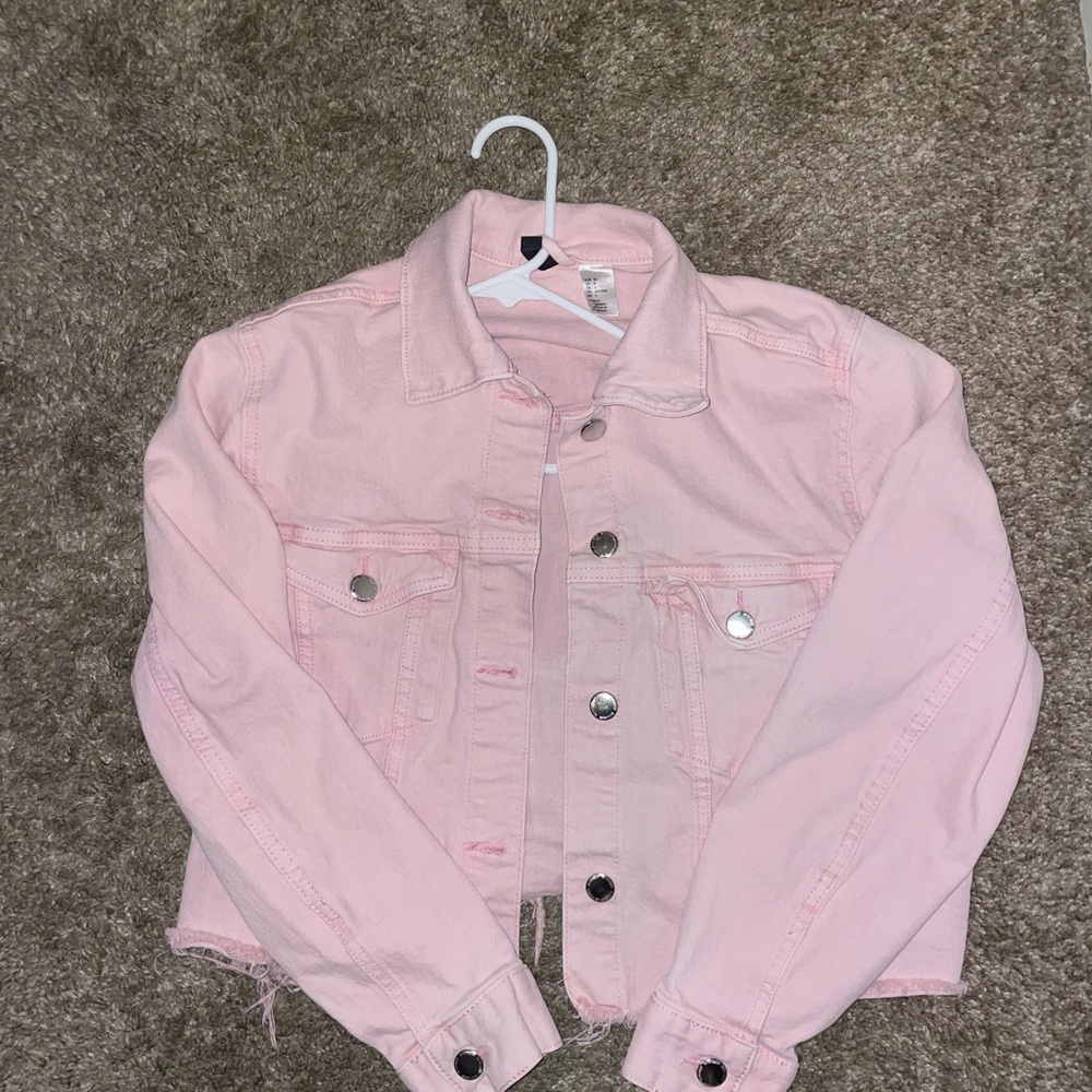 pink jean jacket